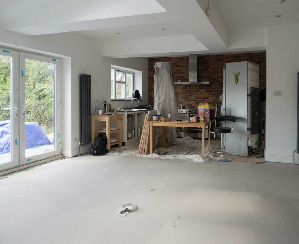 Home construction site is prepped and ready to begin work.